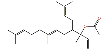 (E)-3,7,11-Trimethyl-4-(3-methylbut-2-enyl)-dodeca-1,6,10-trien-3-yl acetate